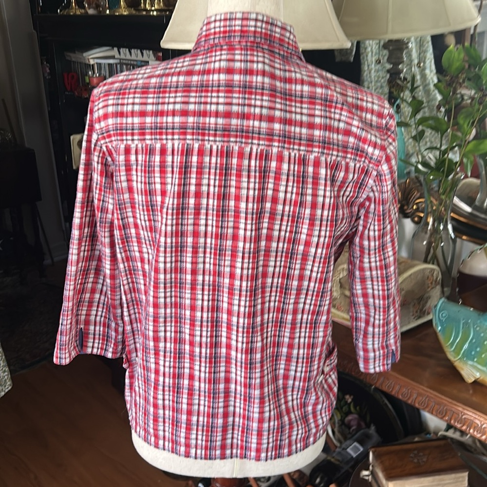 Red, White and Blue Plaid Shirt - Picture 6 of 16